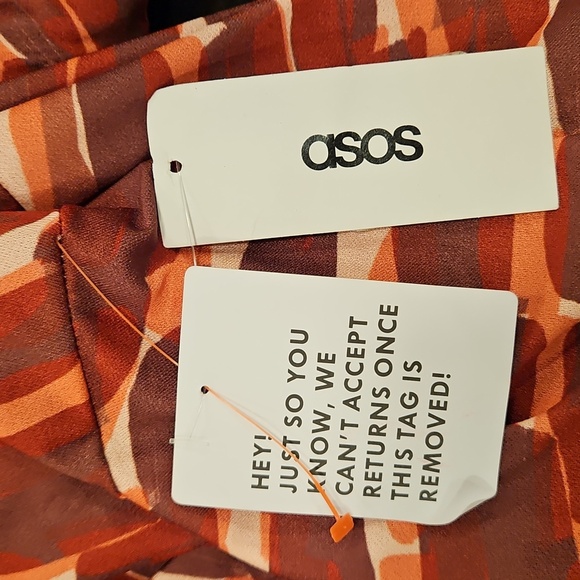 ASOS Design Curve Pleated Twist Back Cap Sleeve Midi Dress Abstract Print 20 NWT - Picture 14 of 16